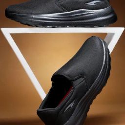 Asian Men's Black Walking Shoes-image-61