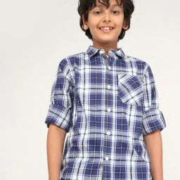 Bonkids Boys Multicolor Cotton Chequered Shirt-image-86