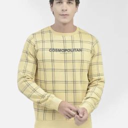 Crimsoune Club Yellow Regular Fit Checks Sweatshirt-picture-0