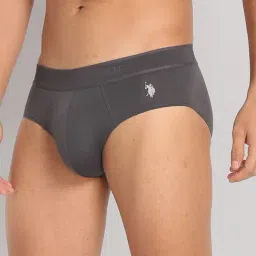 U.S. Polo Assn. Grey Melange Regular Fit Briefs-picture-47