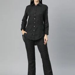 Cottinfab Black Cotton Printed Shirt With Trousers-image-40