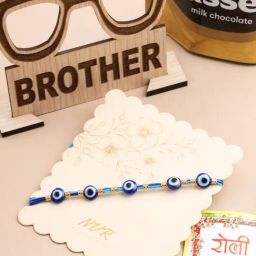 NVR Men's Blue Evil Eye Thread Rakhi, Combo for Rakshabandhan-21
