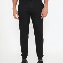 RIVOLTA Black Regular Fit Joggers-image-94
