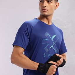 HRX by Hrithik Roshan Brand Logo Print Rapid-Dry Training T-shirt-picture-7
