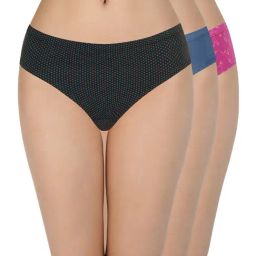 Every De by Amante Black & Blue Cotton Printed Bikini Panties - Pack Of 3-image-21