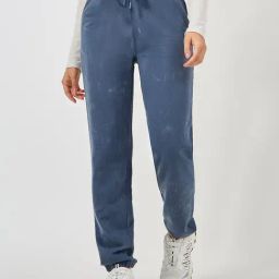 Styli Blue Cotton Regular Fit High Rise Joggers-image-68