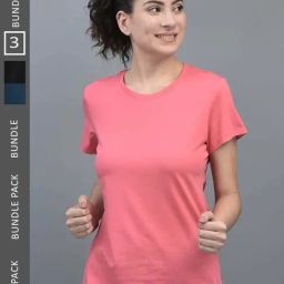 Dollar Pink & Black Cotton Sports T-Shirt - Pack Of 3-image-75