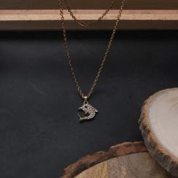 Jewelz Trendsetting Gold Western Necklace With Delicate Dolphin Hanging Charm for Women-84