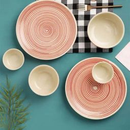 VarEesha Parikrama Red Ceramic Dinner Set-32