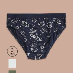 Pantaloons Junior Multicolor Cotton Printed Briefs (Pack of 3)-image-88