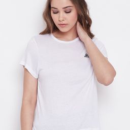 Aesthetic Bodies Women White Solid Round Neck T-shirt-image-29