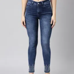 SHOWOFF Blue Embellished Mid Rise Jeans-picture-15