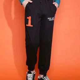 Lil Tomatoes Boys Black Printed Track Bottoms & Joggers-image-85