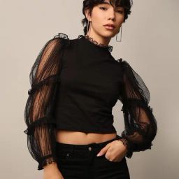 Only Black Cotton Regular Fit Crop Top-34