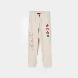 Fame Forever by Lifestyle Kids Beige Cotton Printed Trackpants-picture-18