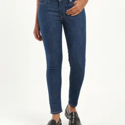 Levi's 711 Blue Mid Rise Skinny Fit Jeans-picture-29
