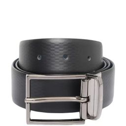 United Colors of Benetton Filip Black & Navy Leather Reversible Belt for Men-image-25