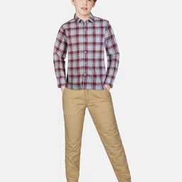 Gini and Jony Boys Standard Tartan Checks Opaque Checked Casual Shirt-image-83