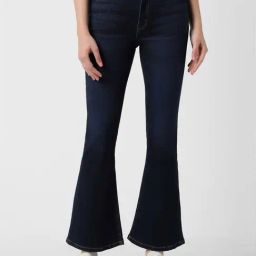 Van Heusen Navy Cotton Mid Rise Bootcut Jeans-image-21