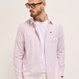 THE BEAR HOUSE Men Slim Fit Opaque Striped Casual Shirt-image-87