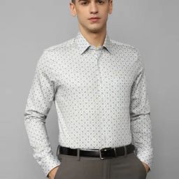 Louis Philippe Green Cotton Slim Fit Printed Shirt-picture-49