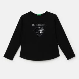 United Colors of Benetton Kids Black Embellished Full Sleeves T-Shirt-image-39