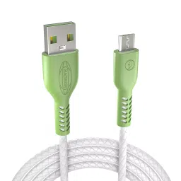Hadron 2.4A 480 MBPS Green & White Micro USB Cable - 1Mtr-17