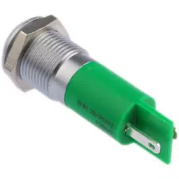 RS PRO Green Panel Mount Indicator, Mounting Hole Size 14 mm, Termination Type Solder Tab, IP Rating IP67, Model No 206924 image 2