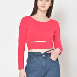 Cation Dark Pink Crop Top-image-33