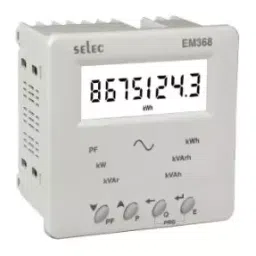Selec CT Operated Energy Meter With LCD Backlight Display Configuration 8 Digits,EM368-C-CU-25
