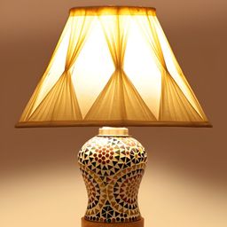 Devansh White Wood Frusturical Shaped Table Lamp image 4
