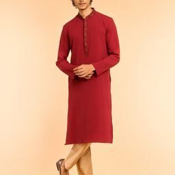 Diwas by Manyavar Men Mandarin Collar Straight Kurta-37
