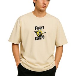 Billion Typography Printed Drop-Shoulder Sleeves Pure Cotton Oversized T-shirt-image-44