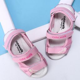 Cute Walk by Babyhug Sandals with Velcro Closure - Pink-image-64