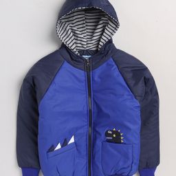 TOONYPORT Full Sleeves Dino Detail Quilted Winter Jacket - Blue-image-72