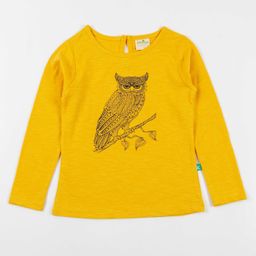 JusCubs Full Sleeves Owl Placement Printed Tee - Honey Gold-picture-9