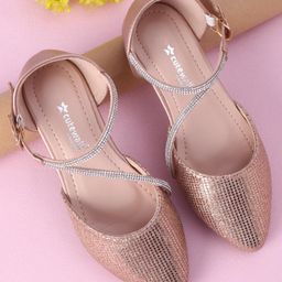 Cute Walk by Babyhug Shimmery & Studded Bellies with Buckle Closure - Rose Gold-image-54