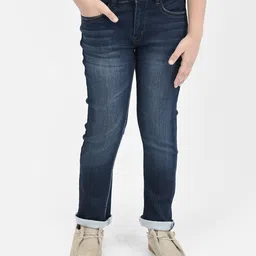 CRIMSOUNE CLUB Cotton Solid Jeans -   Navy-picture-49