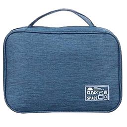House of Quirk Travel Cosmetic Travel Bag For Men With Hanging Hook, Hanging Toiletry Bag, Waterproof Makeup Cosmetic Bag Travel Organizer For Accessories Dark Blue - W-17 Cm-image-59
