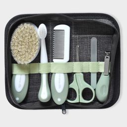 Mi Arcus 6pcs Baby Nail Grooming Set & Elegant Baby Comb & Brush Set with Soft Bristles & Tooth Brush Set-Green, 0M+-11