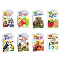 My First Big Picture Board Book ABC, Numbers 1-100, Fruits, Vegetables and more : Picture board books for toddlers, Knowledgeable books for children, Toddler learning books | Pack of 8 board books-12