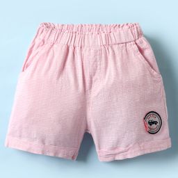 Ollypop Sinker Woven Knee Length Shorts With Stripes Print - Pink-image-11