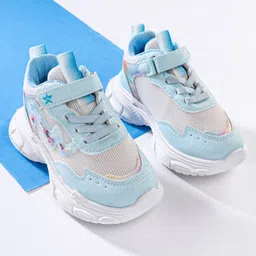Cute Walk by Babyhug Velcro Closure Sneaker Shoes With Lace Detailing - Light Blue-picture-46