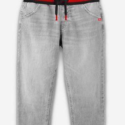 Bonkids Cotton Denim Woven Mild Washed Jogger Jeans - Grey-image-86