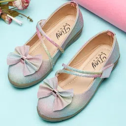 Tiny Bugs Shimmered Bow Applique Ballerinas - Multi Colour-picture-20