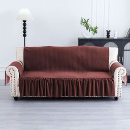 Myntra Elegant Homes Maroon Velvet 3 Seater Sofa Cover With Arms-picture-24