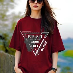 AUSK Women Typography Printed T-shirt-picture-4