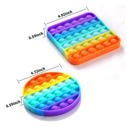 YAMAMA Pop Bubble Stress Relieving Silicone Square & Round Pop It Fidget Toy - Multicolor image 2