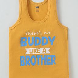 Simply Sinker Knit Sleeveless Vests With Text Print Pack Of 3 - Mustard Orange image 2