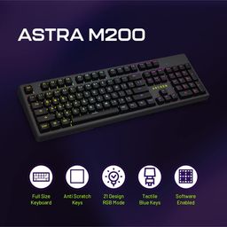 Archer Tech Lab RGB Gaming Mechanical Keyboard with Clicky JERRZI Blue Switches, Anti-Ghosting Keys, 21 RGB Modes & Music Visualizer LED Backlit, Software-Enabled Customization, Braided USB C Cable image 2